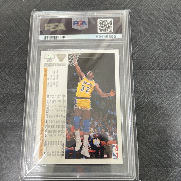 MAGIC JOHNSON - 1991 Upper Deck #45 LAKERS PSA GEM MINT 10 - Picture 4 of 7